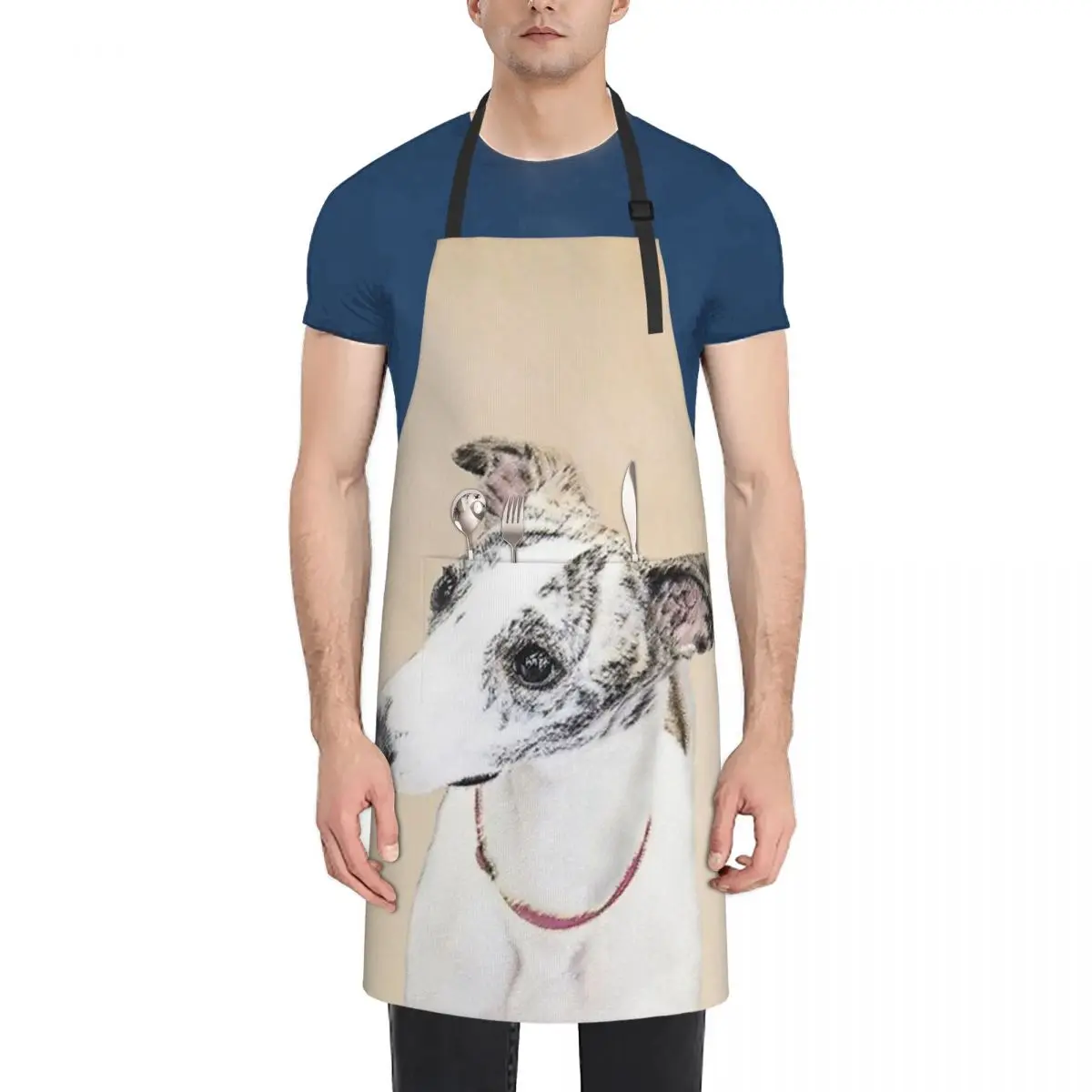 

Whippet Kitchen Apron for Woman Men Chef Work Apron for Grill Restaurant Cafes Studios Waterproof