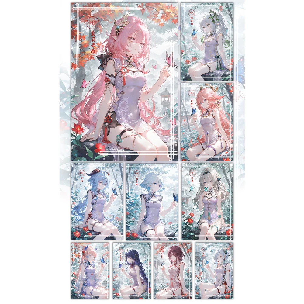 لوحة Xiyu A5 - مجموعة كاملة من بطاقات قصص آلهة الرسوم المتحركة تتميز بطاقات Albedo Nezuko Rem Nami Power Zero 2 - بطاقات قابلة للجمع #1
