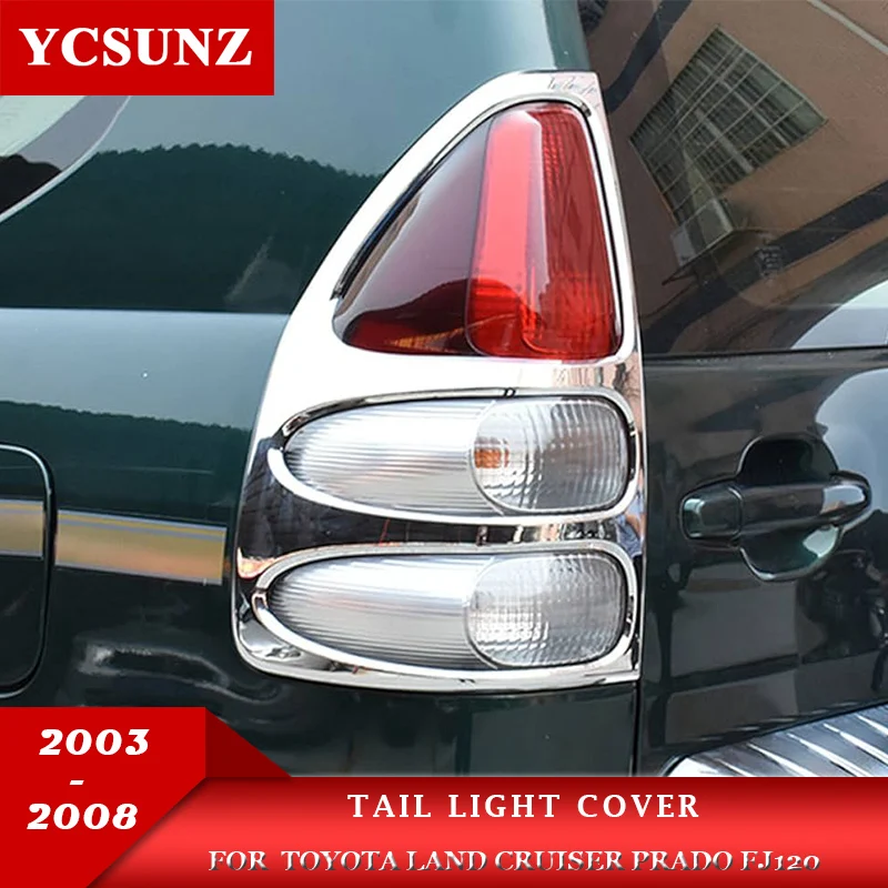 

Chrome Tail Light Cover For Toyota Land Cruiser Prado Fj120 2003 2004 2005 2006 2007 2008 Car Accessories