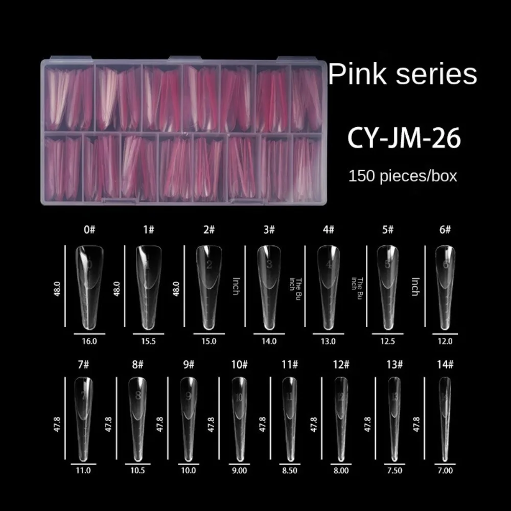 

150Pcs/Box Reusable Dual Forms Nail Mold Nails Coffin Full Cover French Manicure Nail Art Accessories DIY Fake Nails