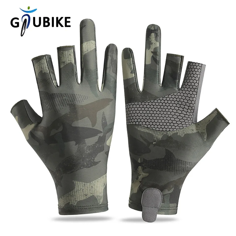 GTUBIKE Angeln Handschuhe Drei Finger Cut Halbfinger Anti-slip Sommer Outdoor Sport Radfahren Eis Seide Atmungsaktiv Für Männer frauen
