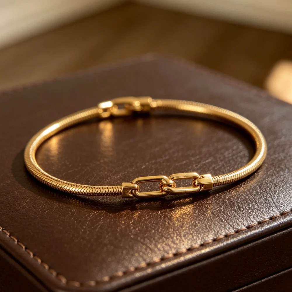 1pc Titanium Steel Snake Chain Bracelet for Women, Elegant Simple Hand Chain, Versatile Jewelry for Gift & Casual Outfit