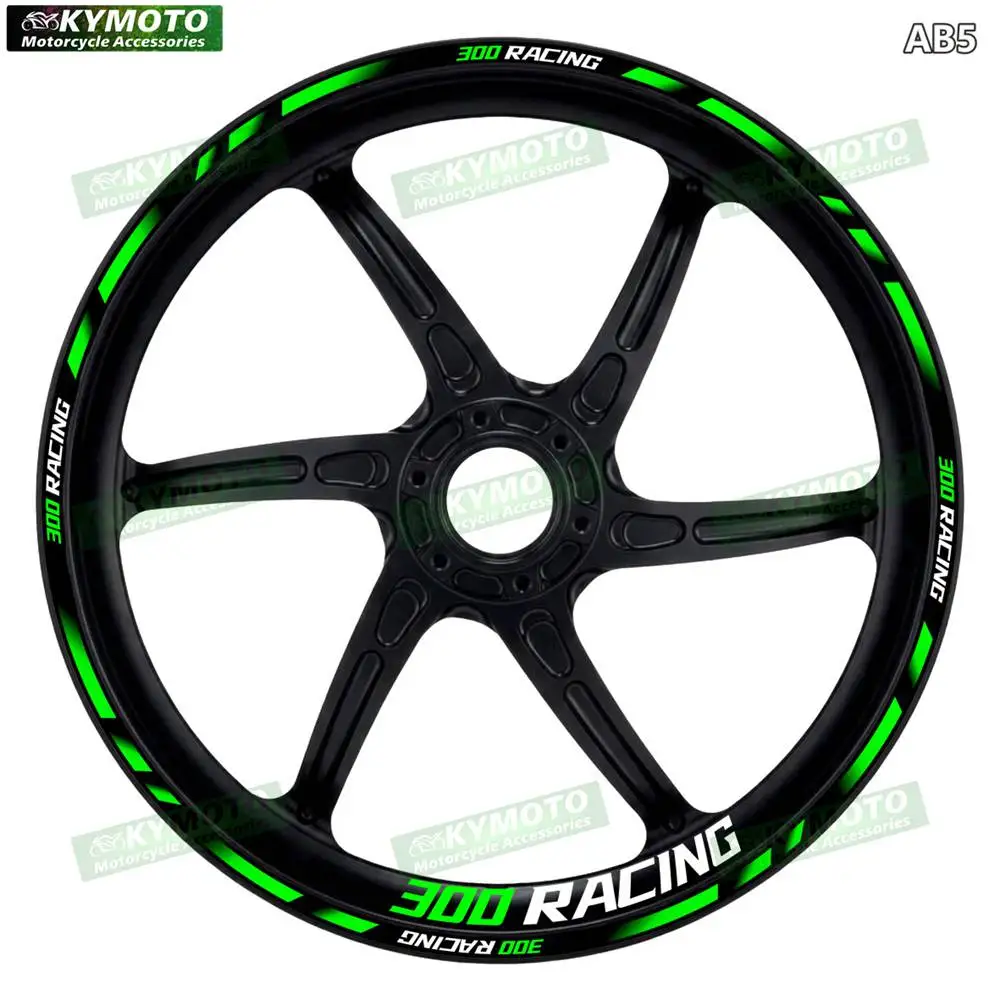 For NINJA 300 NINJA300 Motorcycle 17 Inch Front And Rear Racing Wheel Stickers Car Reflective Motorbike Hub Tape Sticker