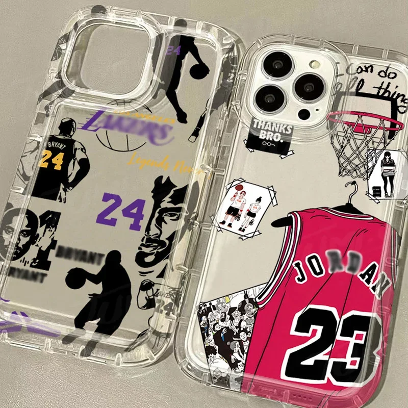 Basketball Star Sports Clear Phone Case for OPPO A15 A16 A17 A31 A53 A54 A57 A60 A74 A92 A93 A94 A98 2020 4G 5G Airbag Cover