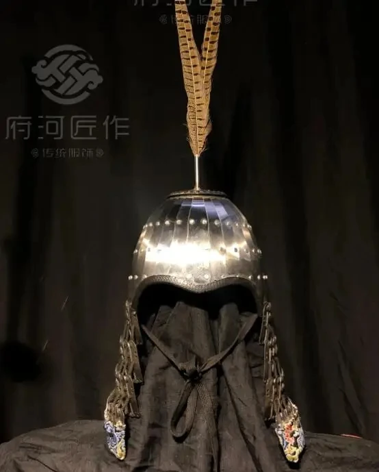 Chinese Ancient Tang Dynasty War Hat Stainless steel 1.2mm Heneral's Helmet Cover Neck 2.2KG Men