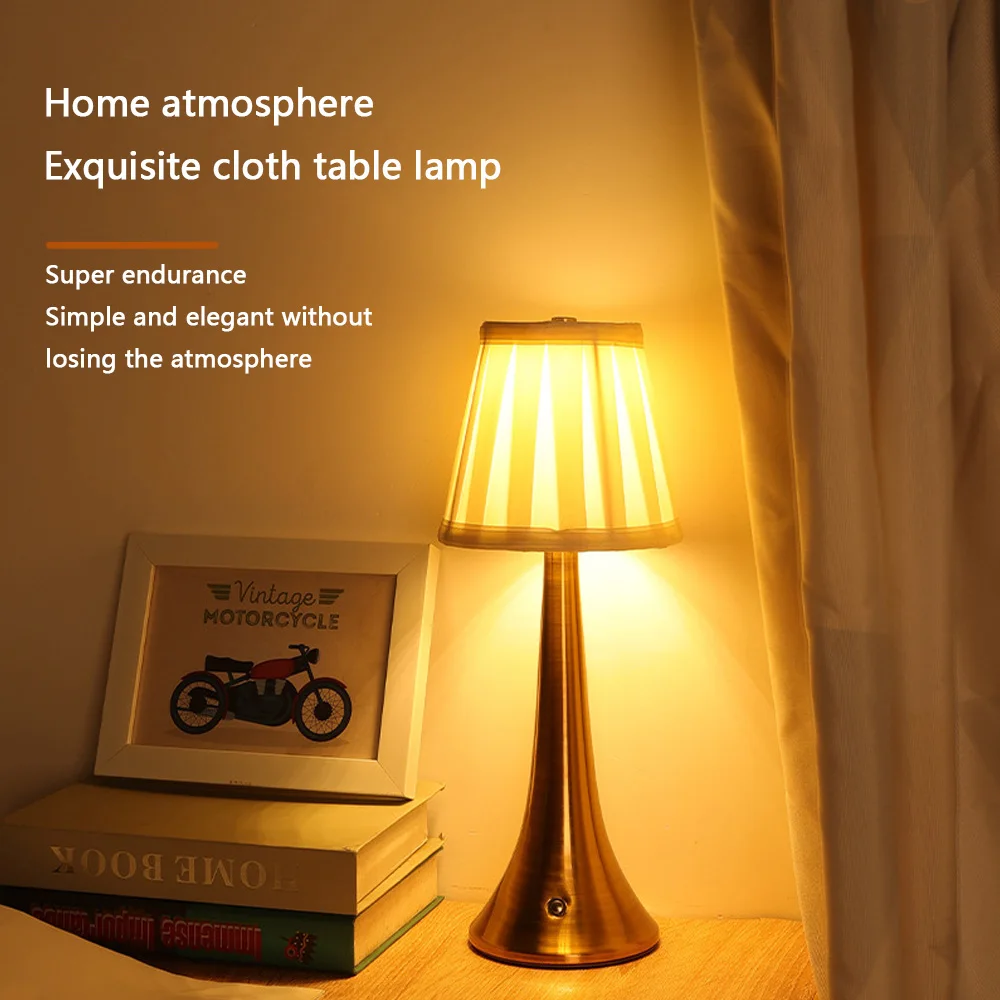 Scandinavian metal fabric decorative usb table lamp bedroom bedside study B&B led night light