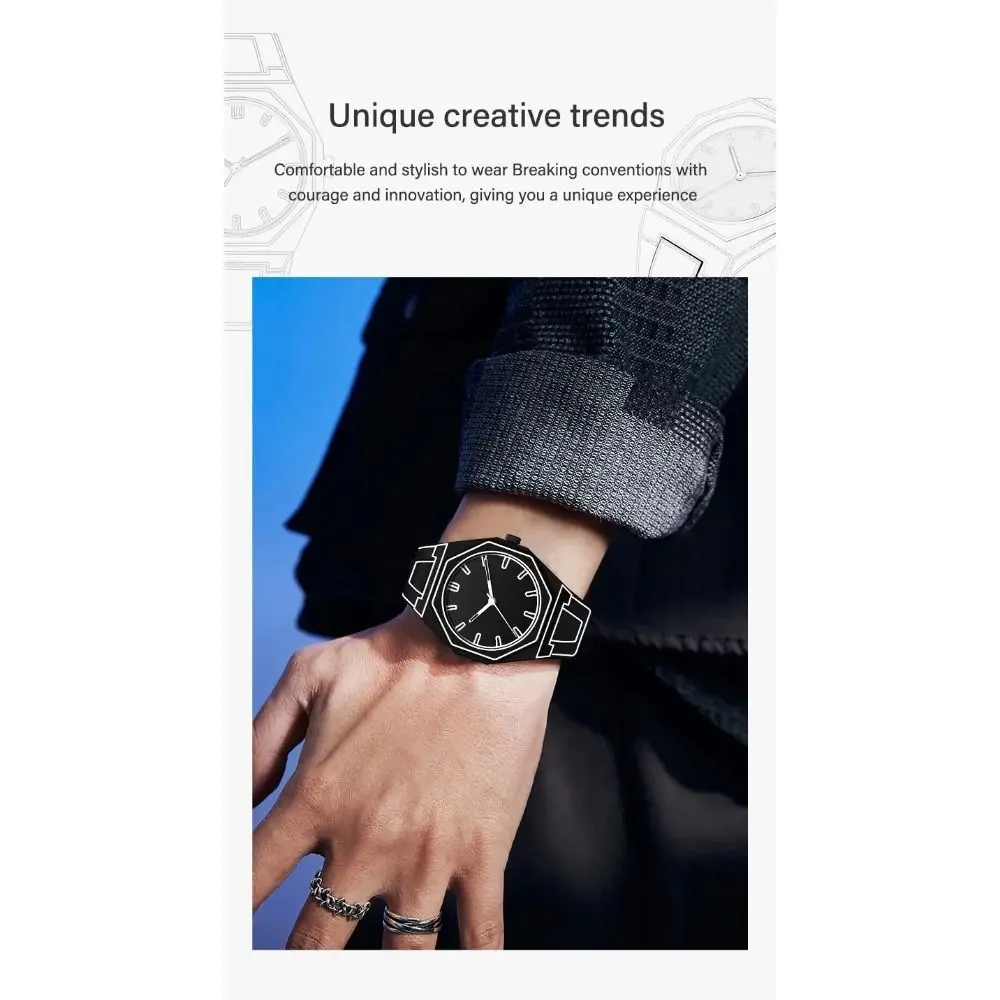Creative Modern Sketching Sports Watches Niche Art Waterproof Quartz Watch Minimalist Polycarbonate case Fashion Style Clock