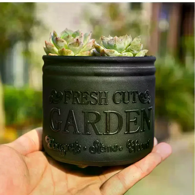 Flower Pot Round Planters Succulents Plant Pot Office Desktop Balcony Home Garden Decoration Outdoor Potted