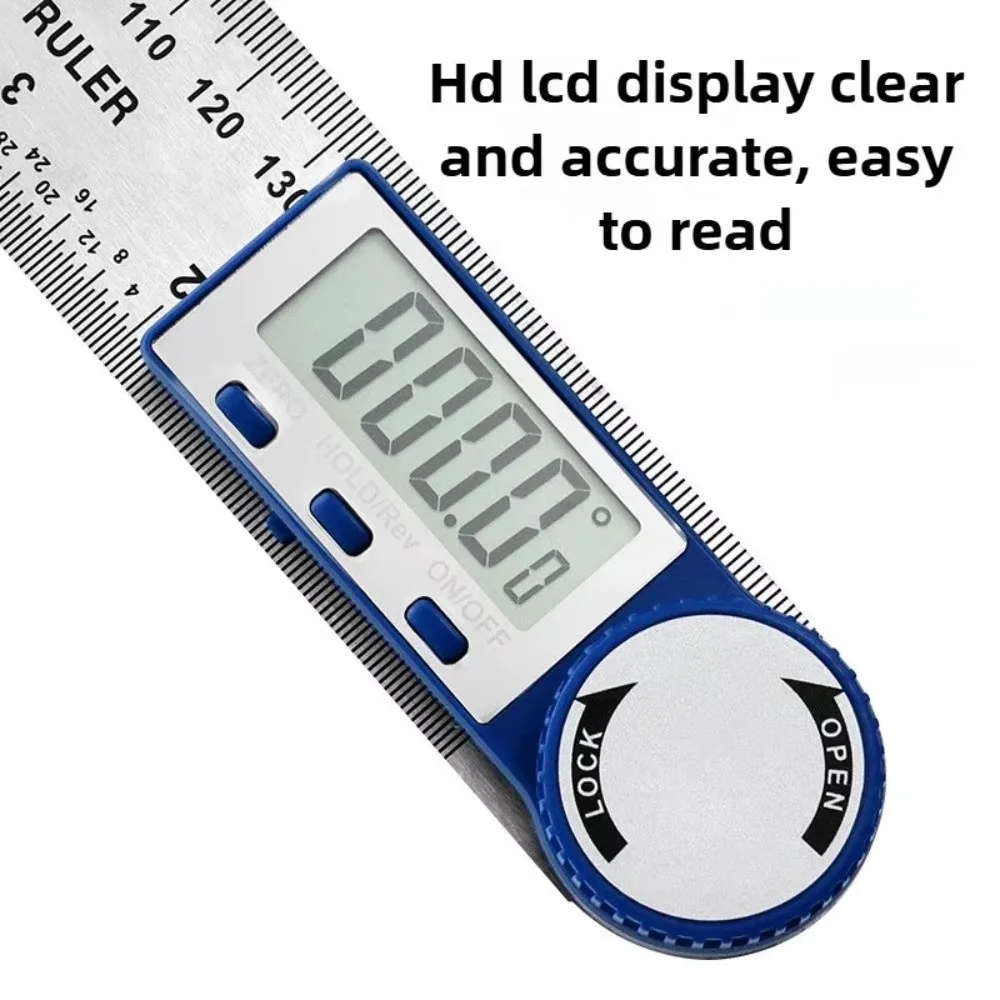 2 in 1 Digital Angle Finder High Accuracy Portable Protractor Digital Stainless Steel 360 Degree Metal Square Home Renovation