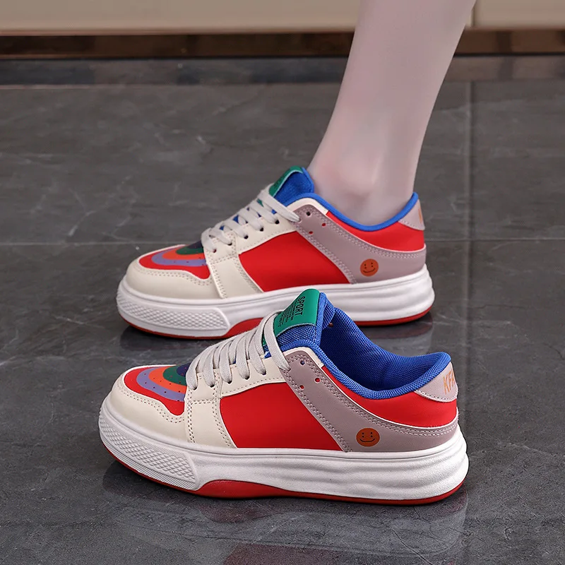 Women's White Versatile Board Shoes 2026 Spring Comfortable Breathable Sports Running Shoes for Women