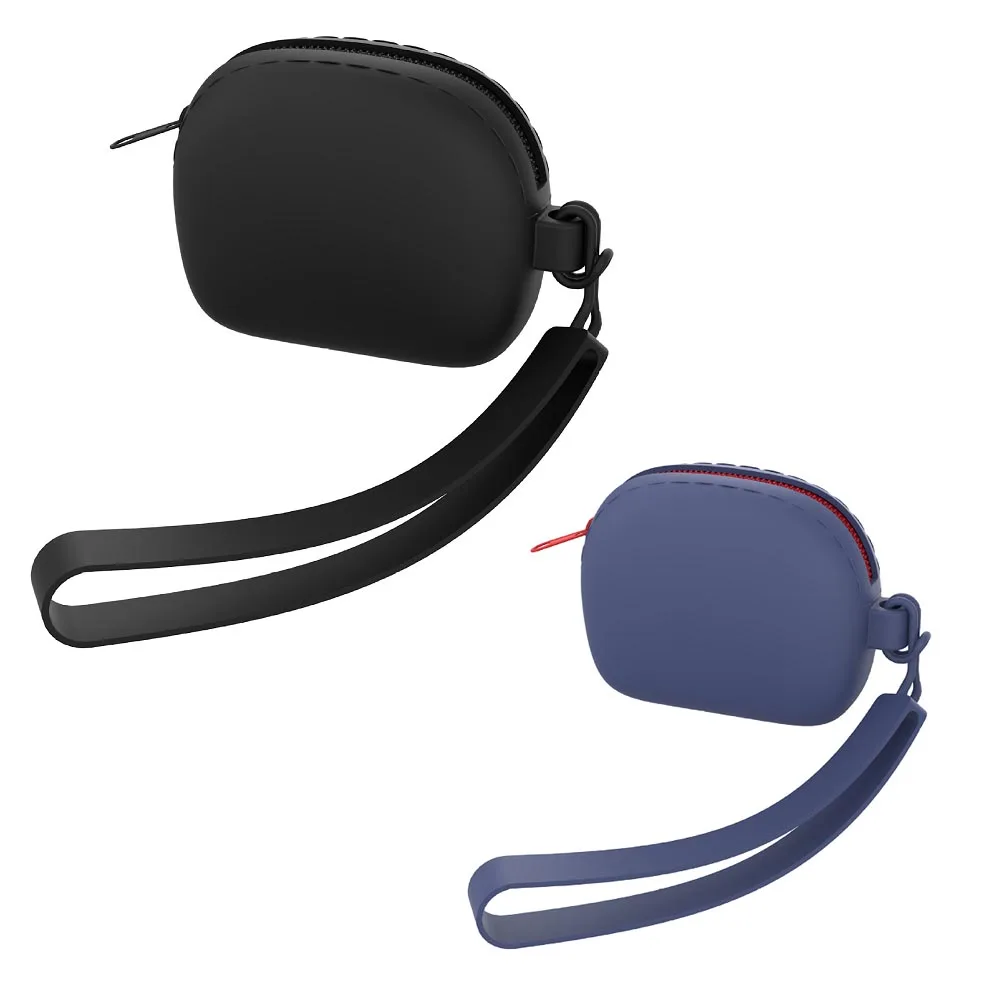 Silicone Earphone Storage Bag for AirPods 1/2/3/4/Pro 2/Pro 3 Zipper Minimalist Headphone Case Dustproof Pouch Black Purple Blue