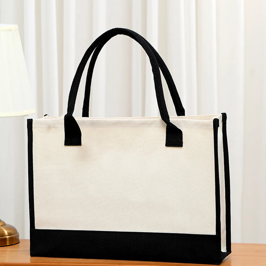 Fashion Large Capacity Pure Letter Ladies Tote Bag Reusable Holiday Gift DIY Gift Bag Shopping Tote Large Bag Shoulder Tote Bag image 2