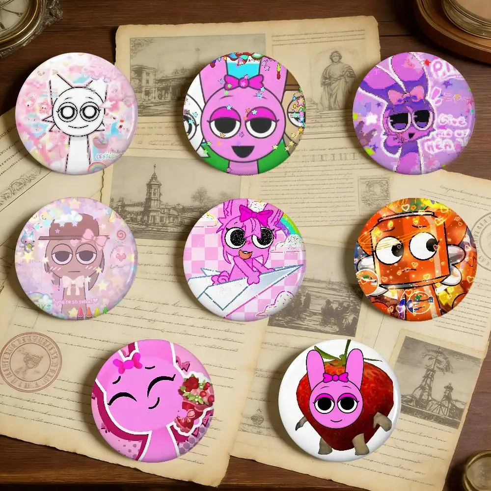 Sprunki Incredibox Pin Badges Peripheral Lapel Pins Tinplate Round Brooch For Shoulder Bag Accessories Souvenir Gifts