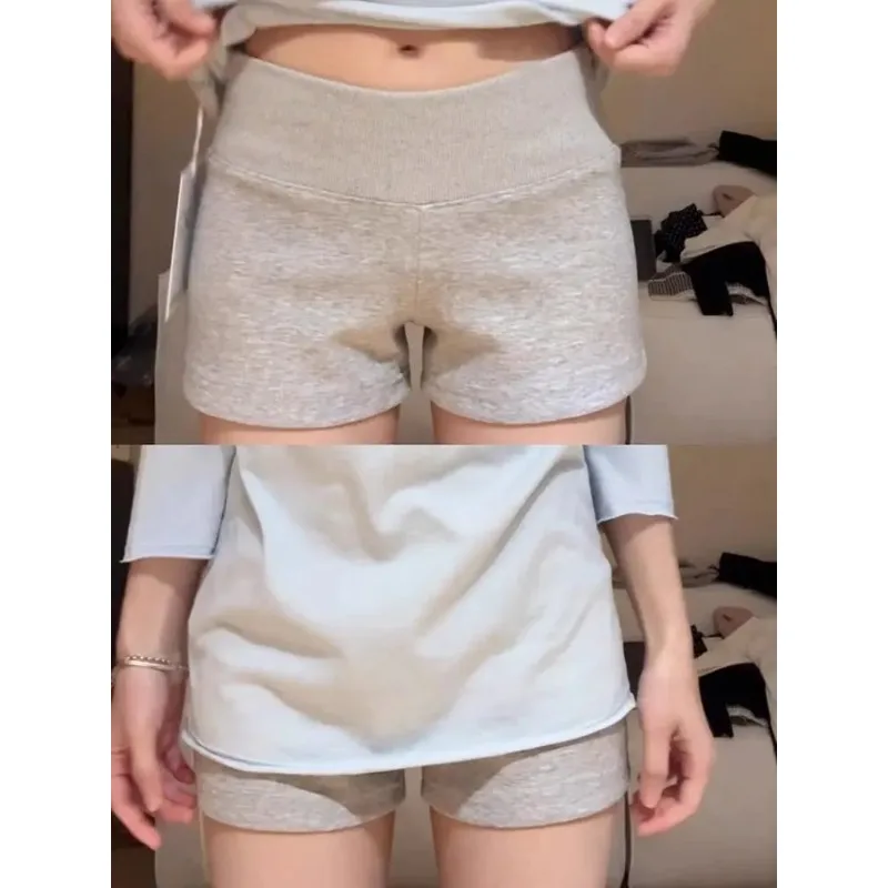 Fashion Sexy Slim Fit Shorts Women 2026 New Summer US Style Grey Low Rise Solid Bodycon Booty Shorts Female Casual Hot Sale