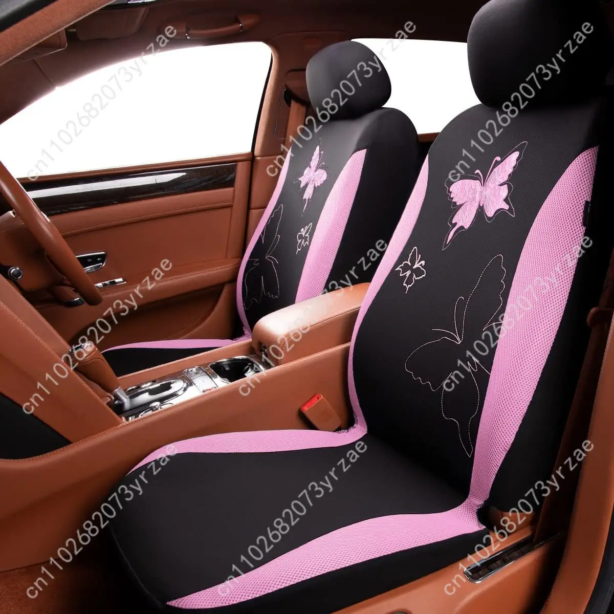

Flying Banner Butterfly car seat Covers ful Set Fashion Universal Lady Woman Female Rear Bench Split Colorized (Pink, Full Set -
