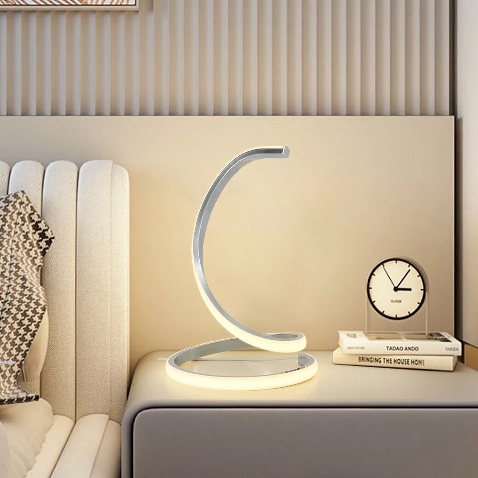 LED Desk Lamp, Modern, Simple And Creative Home, Bedroom, Bedside, Living Room, Three Color Touch Three Segment Adjustable Light