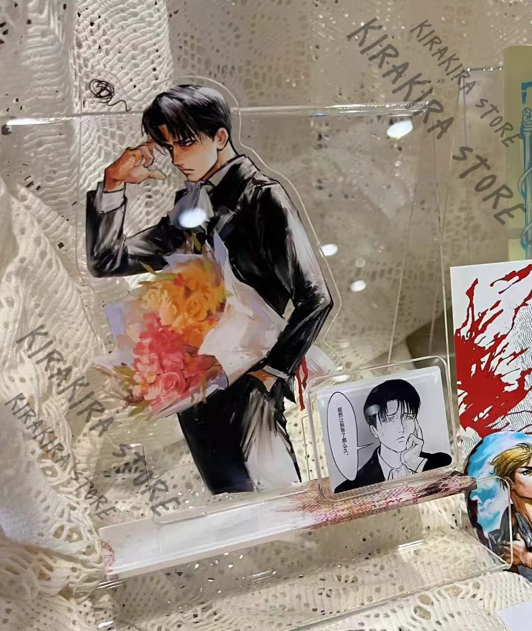 

Attack on Titan Levi Ackerman Acrylic Anime Standing Sign Colorful Signboard Spring Plate Cosplay Desktop Ornaments Decor Gift