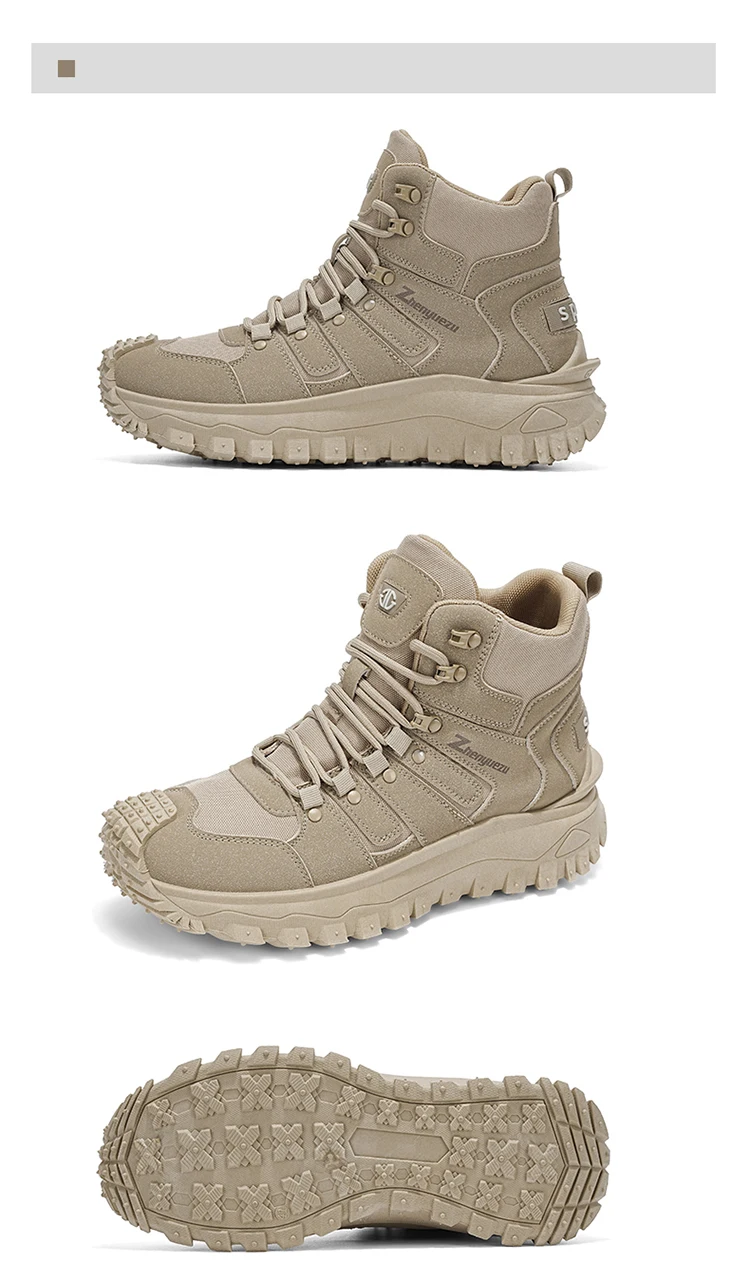 Herren-High-Top-Wanderstiefel in großen Größen, modisch, mit komfortablem Futter, flexibler und dicker Sohle, hervorragendem Grip, geeignet für Outdoor-Wanderungen, Trekking, Camping und andere Aktivitäten. – Detail 21