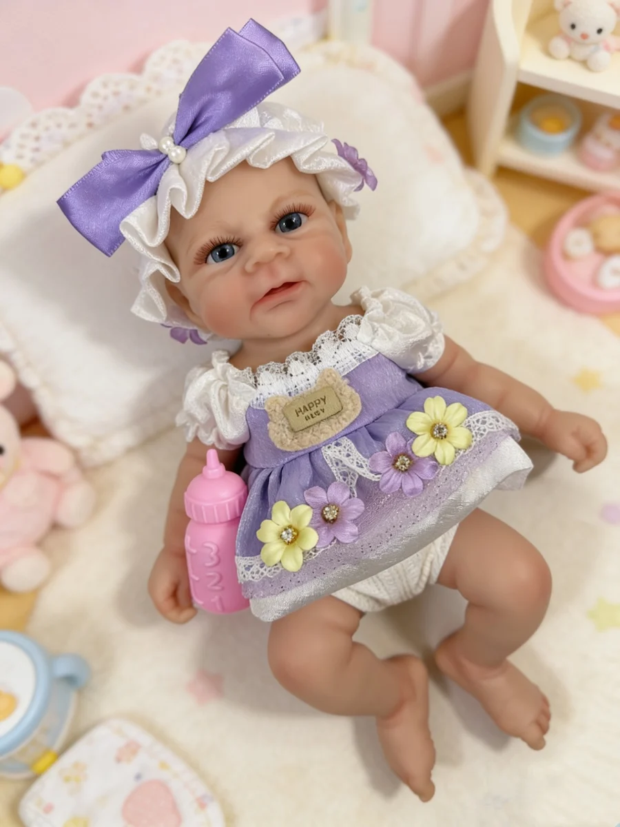 

13 Inch Can Open Mouth Elijah All Silicone Reborn Baby Doll Soft Flexible Elastic Silicone Doll Girl Birthday Christmas Gift