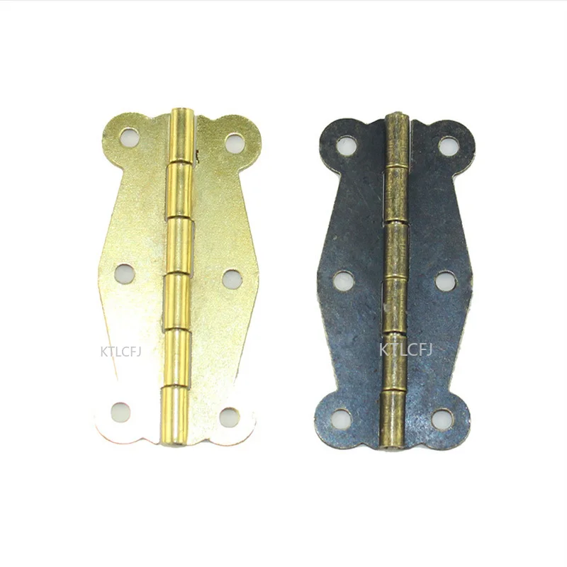 6Pcs 180 Degrees Antique Hinge Lace Hinge Long Hinge Wooden Box Hinge Strip Hinge Packing Box Accessories 51*24