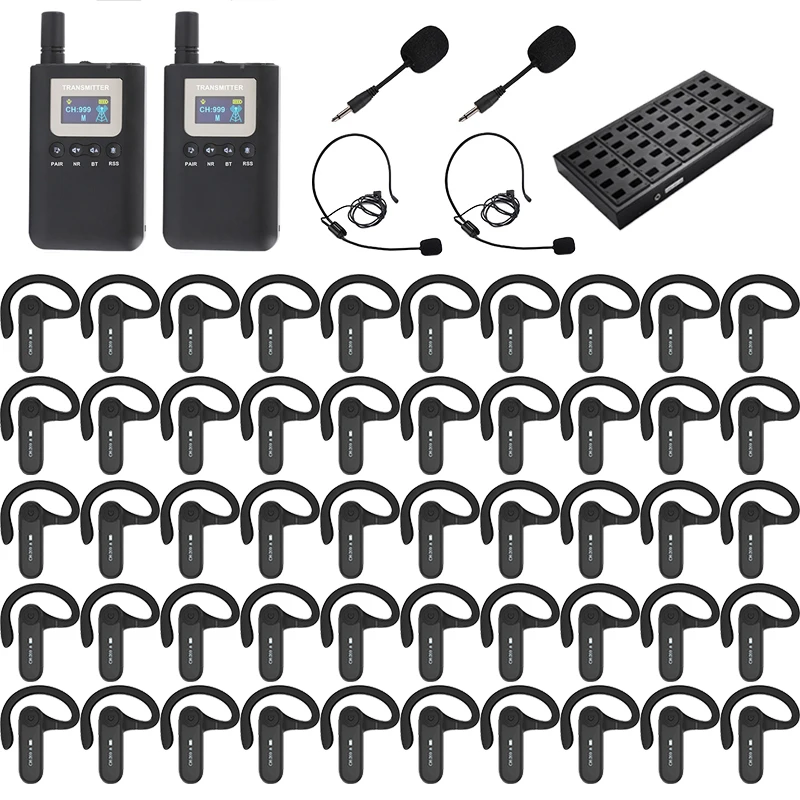 

Беспроводная система для экскурсоводов Wireless Whisper Tour Guide System 2.4G с магнитной зарядкой для синхронного перевода, обучения, тренингов, конференций, церквей