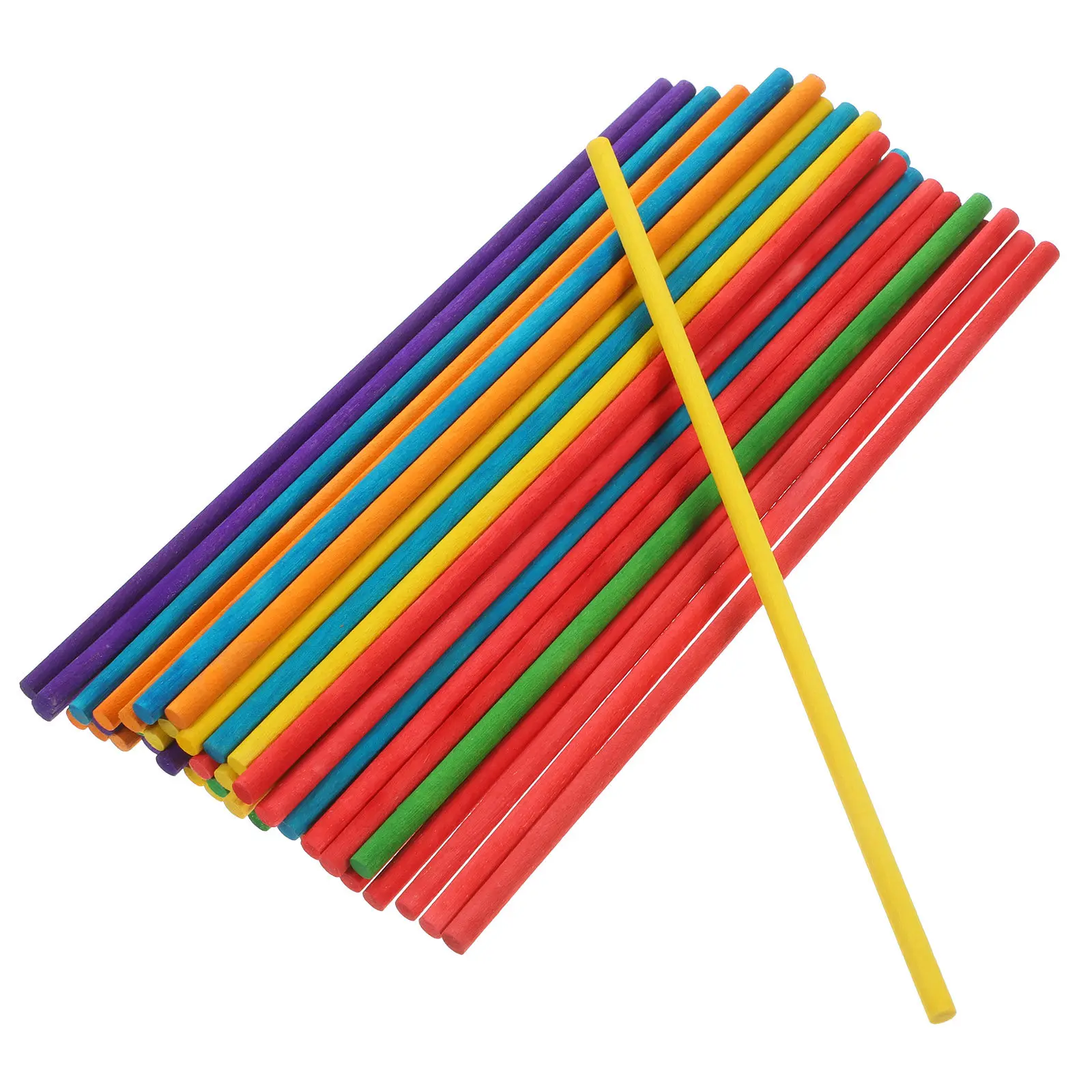 100Pcs Colorful Round Wooden Rhythm Sticks for Preschool Music Therapy Hand Eye Coordination Motor Skills Development