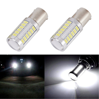 2Pcs 6500K LED Reversing Light BA15S P21W 1156 Socket Tail Bulb Reverse Lamp Daytime Running Signal Light 33-SMD 5630 12V