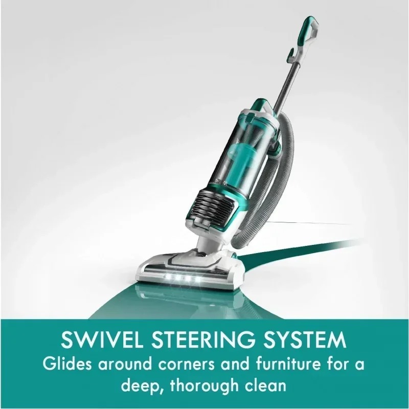 QWKenmore DU2012 مكنسة كهربائية مستقيمة بدون كيس بمحركين، منظف سجاد خفيف الوزن مع خرطوم 10 بوصة، فلتر HEPA، 2 تنظيف أيضًا