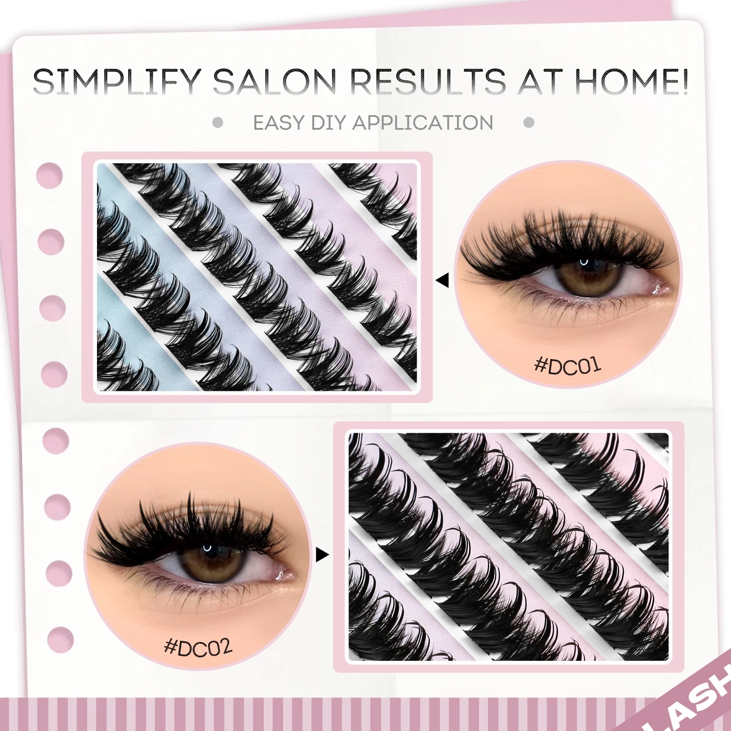 GROINNEYA Eyelashes Clusters Fluffy Cluster Lashes Volume Mixed Tray Lashes Cluster Wispy Lashes Eyelash extension