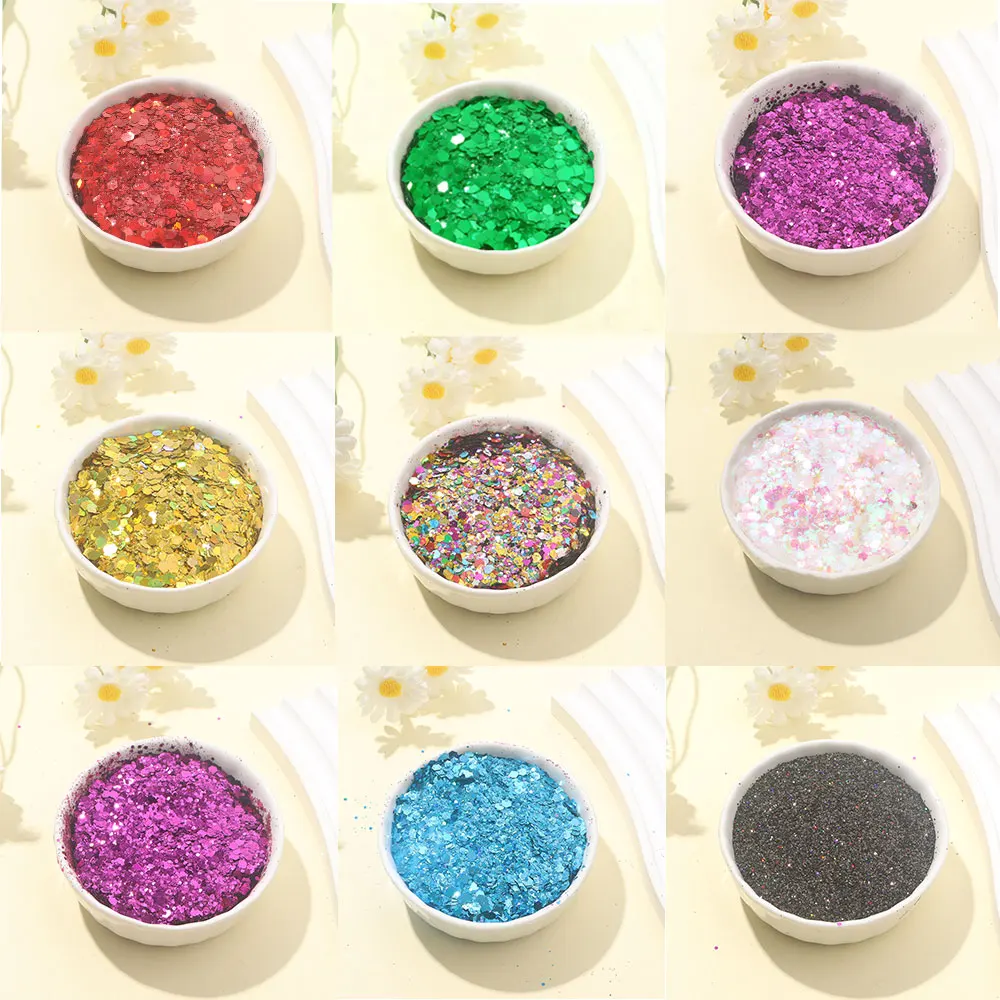 

Многоцветная декоративная пудра 10/30/50 г, используемая для аксессуаров для украшения ногтей и наполнителей для обработки