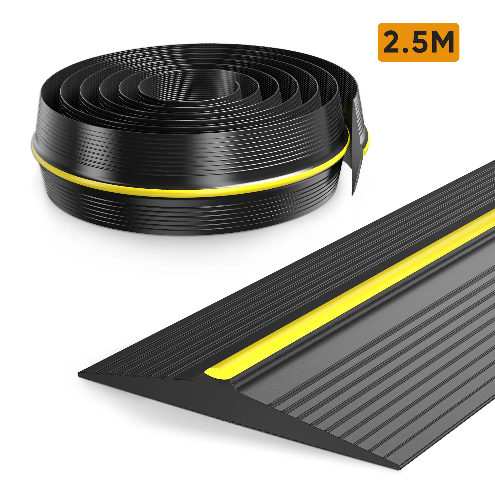 Garage Door Seal 2.5/4.8M Universal Threshold Seal Weatherproof Floor Seal Rubber DIY Seal Replacement for Garage Doors Perfect