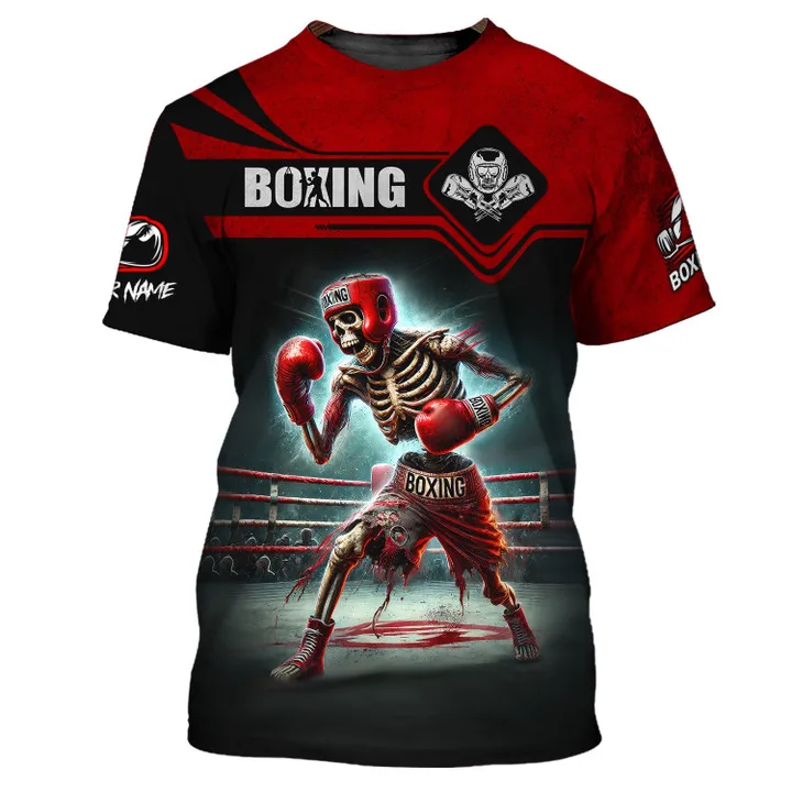 Custom Name Boxing Gloves Graphic T Shirt For Men New In Crew Neck Oversized Tee Shirts Tops Mens Tee Shirts For Boxing Club