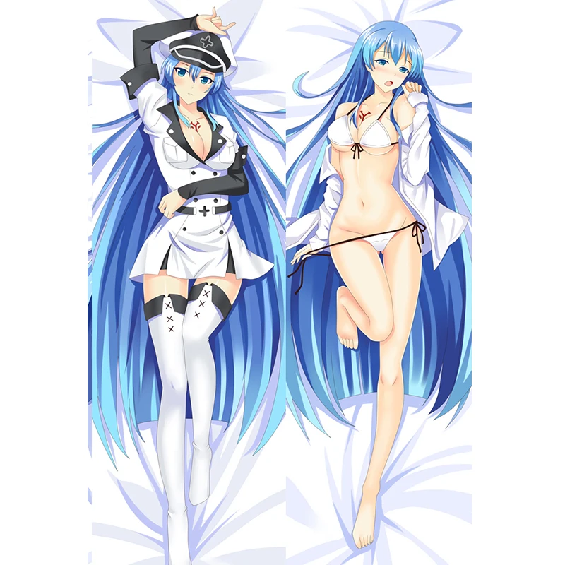 Newly Design Anime Game Akame Ga Kill NIGHT RAI Pillow Covers Akame Esdeath Dakimakura Throw Cushion Double-sided Pillowcase