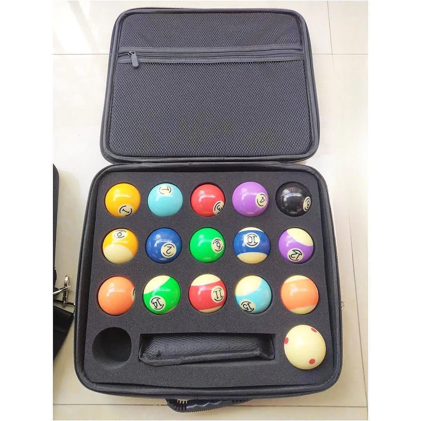 Billiard Ball Carrying Case Container Travel Case Billiard Balls Holder with Removable Shoulder Strap Billiard Ball Storage Case