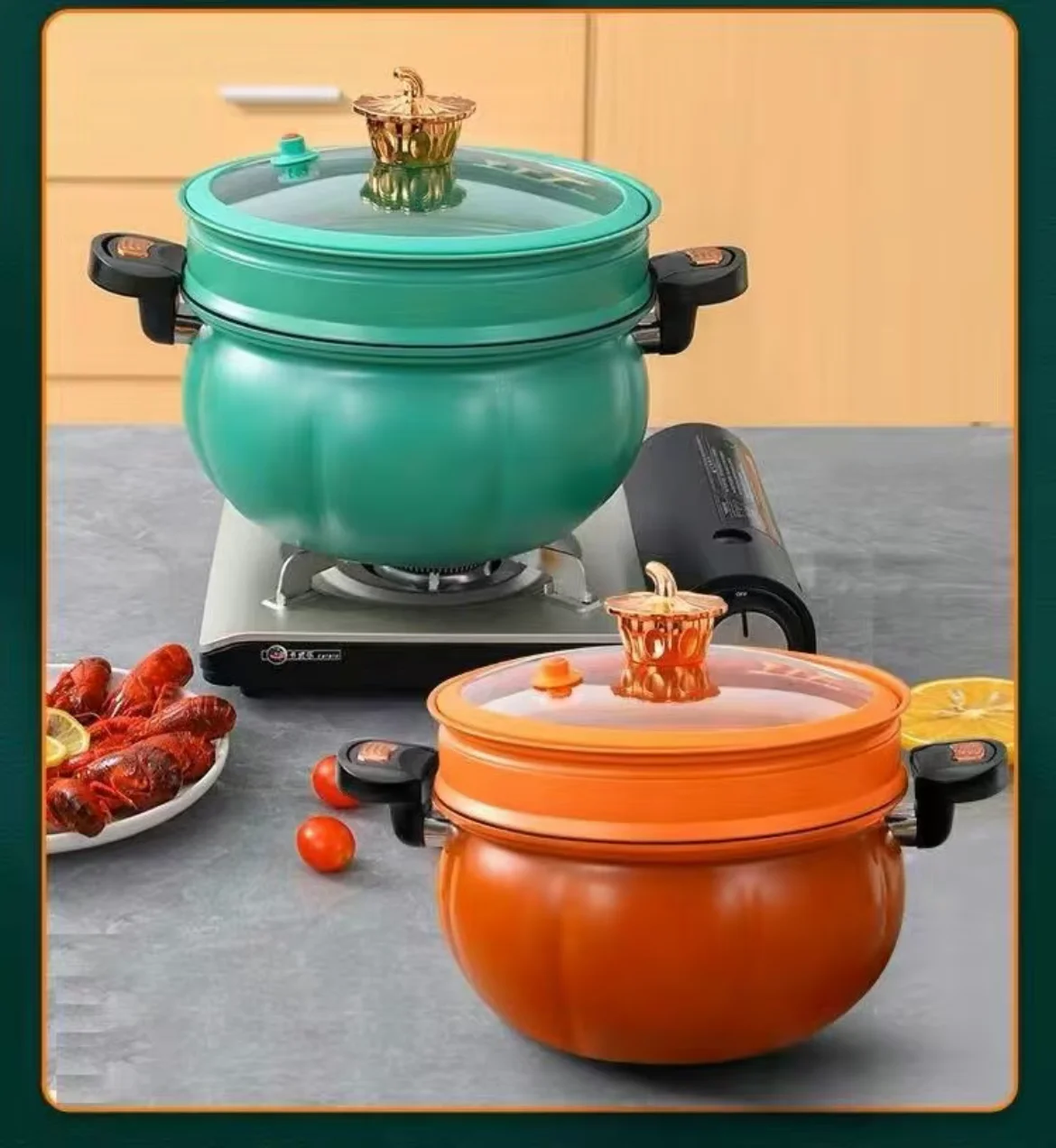 

Slow Stewed Soup Pot，Pumpkin，Multifunctional Non Stick Pot for Gas Stove,Micro Pressure Pot, New Home Type Soup Pot, Universal