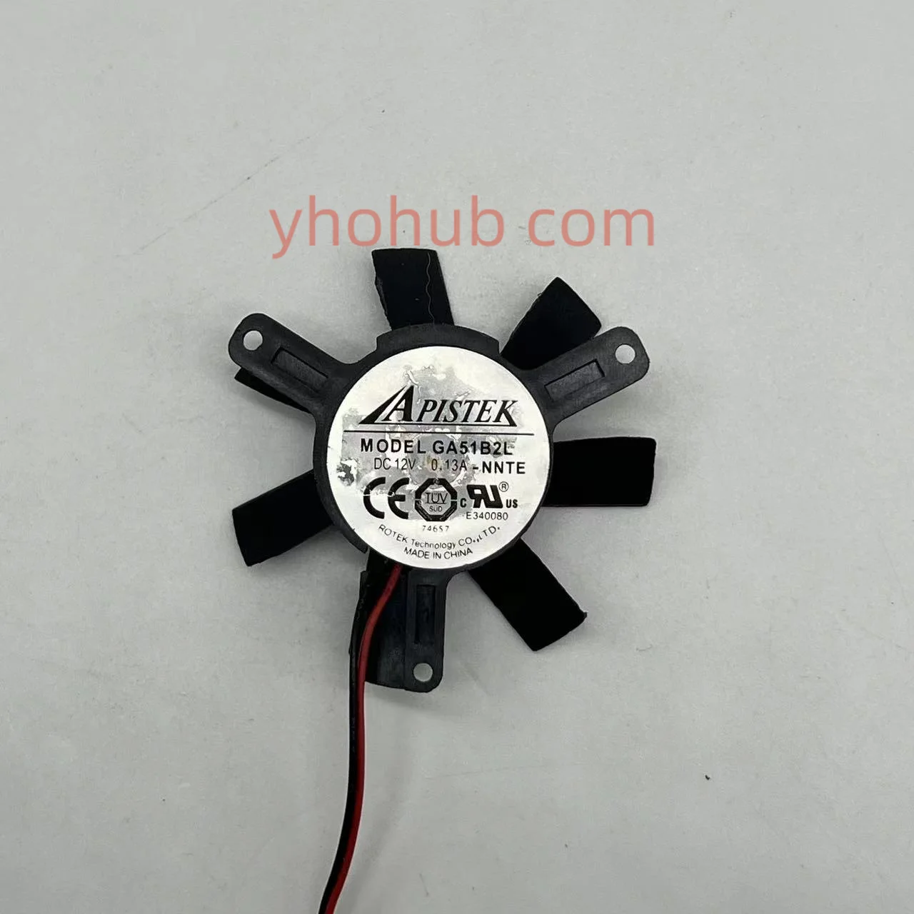 

APISTEK GA51B2L NNTE DC 12V 0.13A Dia. 45mm C.T.C 39mm Server Cooling Fan