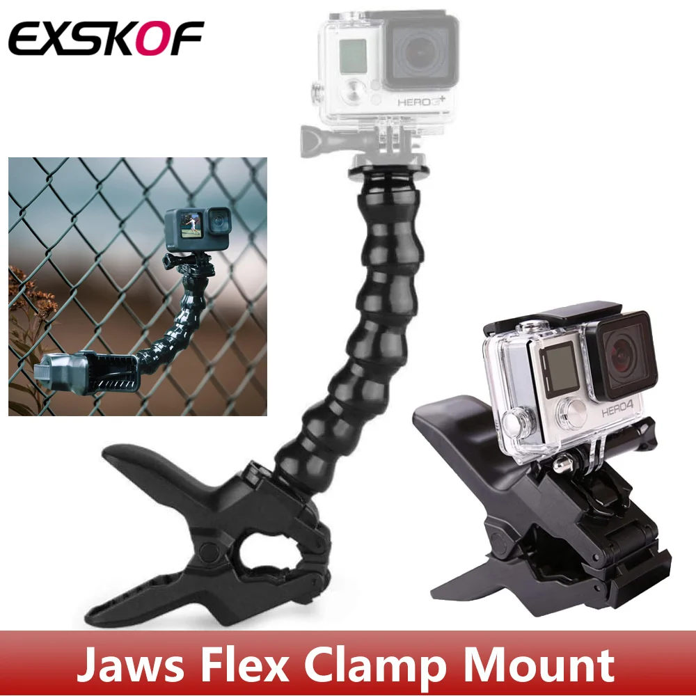 

Крепление Jaws Flex Clamp Mount на гибкой шее для GoPro Hero 13 12 11 10 9 8 7 6 5 SJCAM Akaso insta360 X5 X4 X3 DJI osmo Action Camera