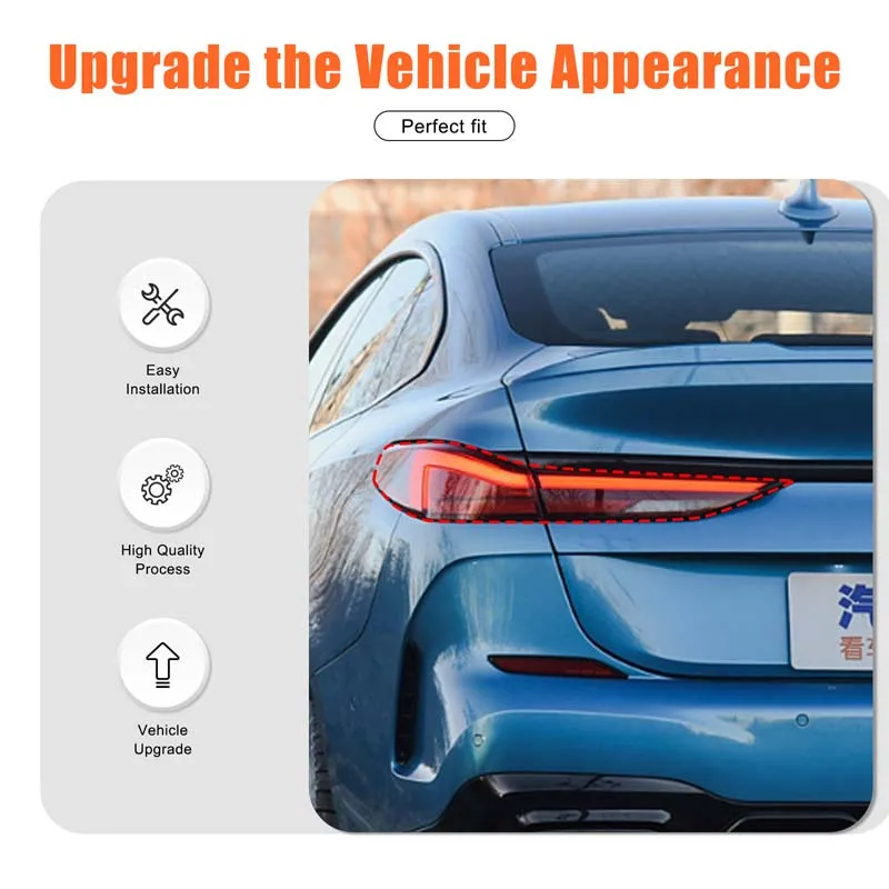 

For BMW 2 Series F44 2020-2025+ ABS Black Car Tail Light Cover Indicator Reversing Light Cover Car Exterior Accessories 4Pcs