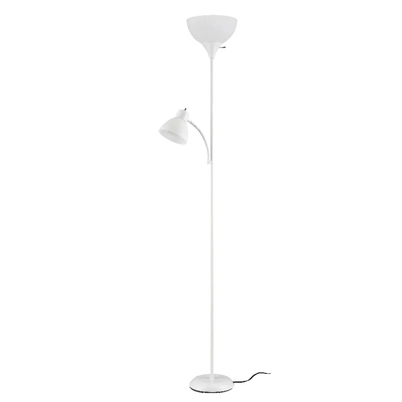 Lampada da terra combinata da 72 ", con luce di lettura, bianca, plastica, moderna, per uso domestico e in ufficio