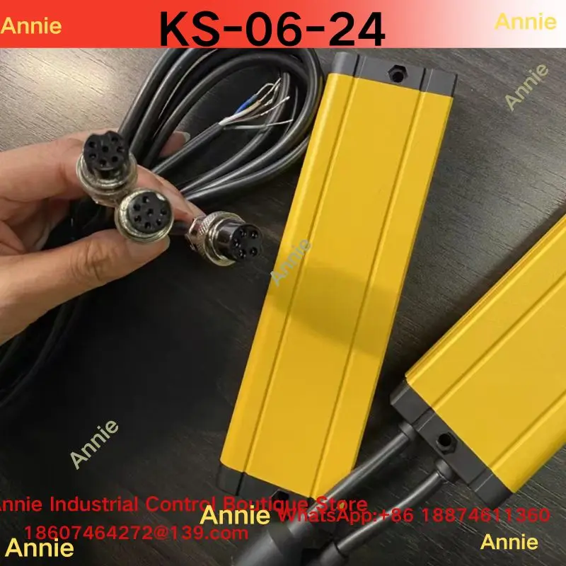 Brand New KS-06-24 Safety Light Curtain Photoelectric Sensor for Industrial Use - 24V DC/AC PLC Control Required