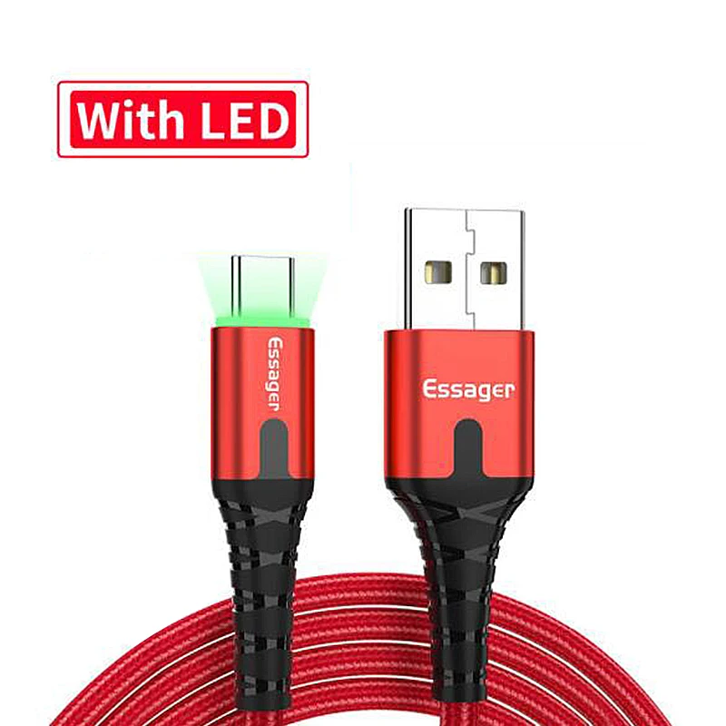 Cabo USB tipo c carregador magnético com led para carregar, atualizado