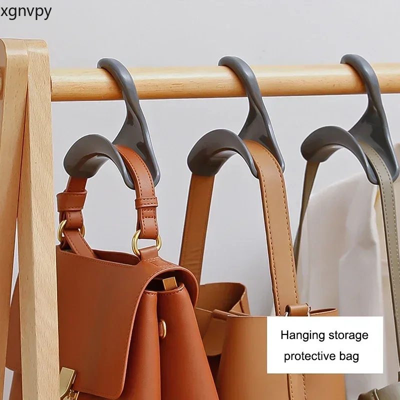 xgnvpy Japanese Style Arched Hanger Hook Bag Rack Closet Storage Shelf Scarf Shawl Wallet Handbag Organizer Home Decor