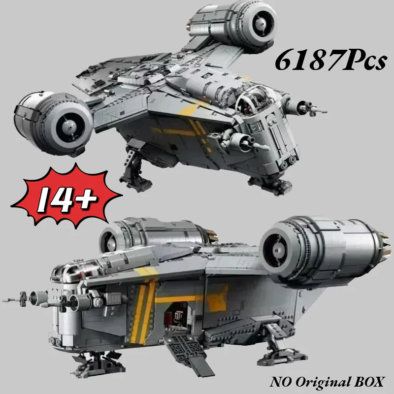 2025 6187 Stück UCS The Razor Crest Bausteine Modell FIT 75331 Raumschiff Spielzeug für Kinder