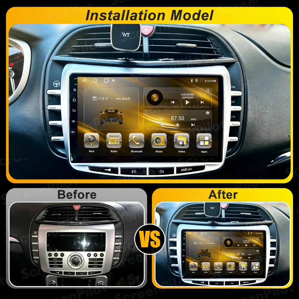 Android 16 For Lancia Delta 2009 - 2019 Car Radio Stereo Head Unit Multimedia Video Player GPS Navigation 2K QLED 9 Inch RDS 5G