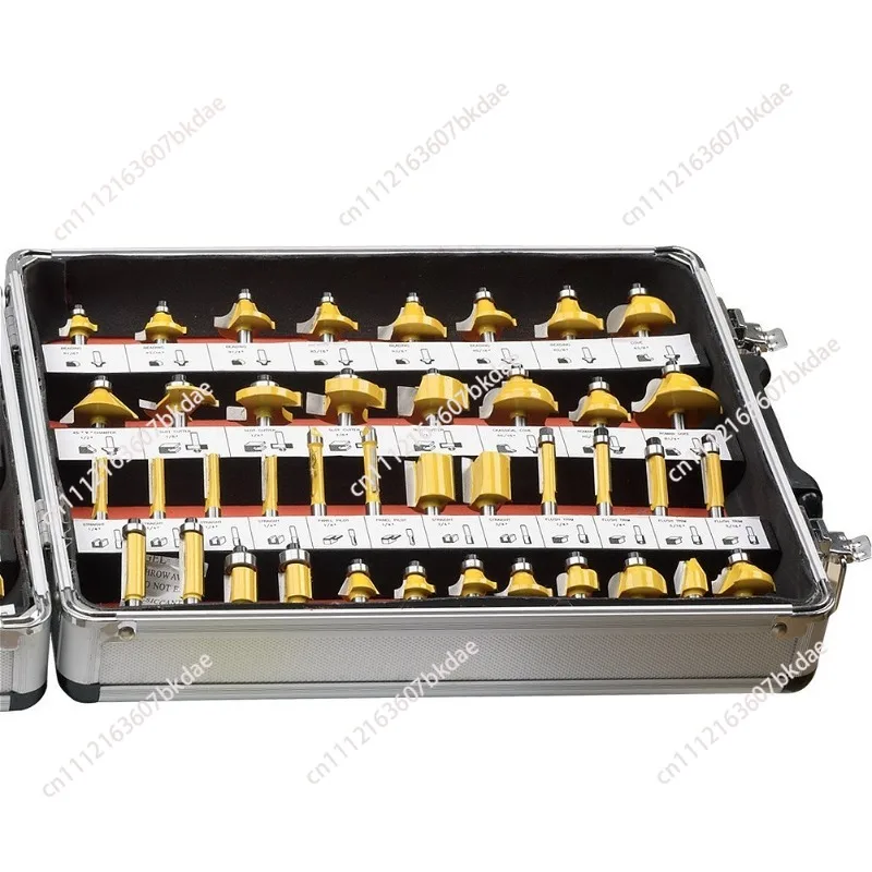 1/4 Handle 100-Piece Router Bit Set with Pattern Cutters, Professional Woodworking Carving Tools, Edge Profiling Kit