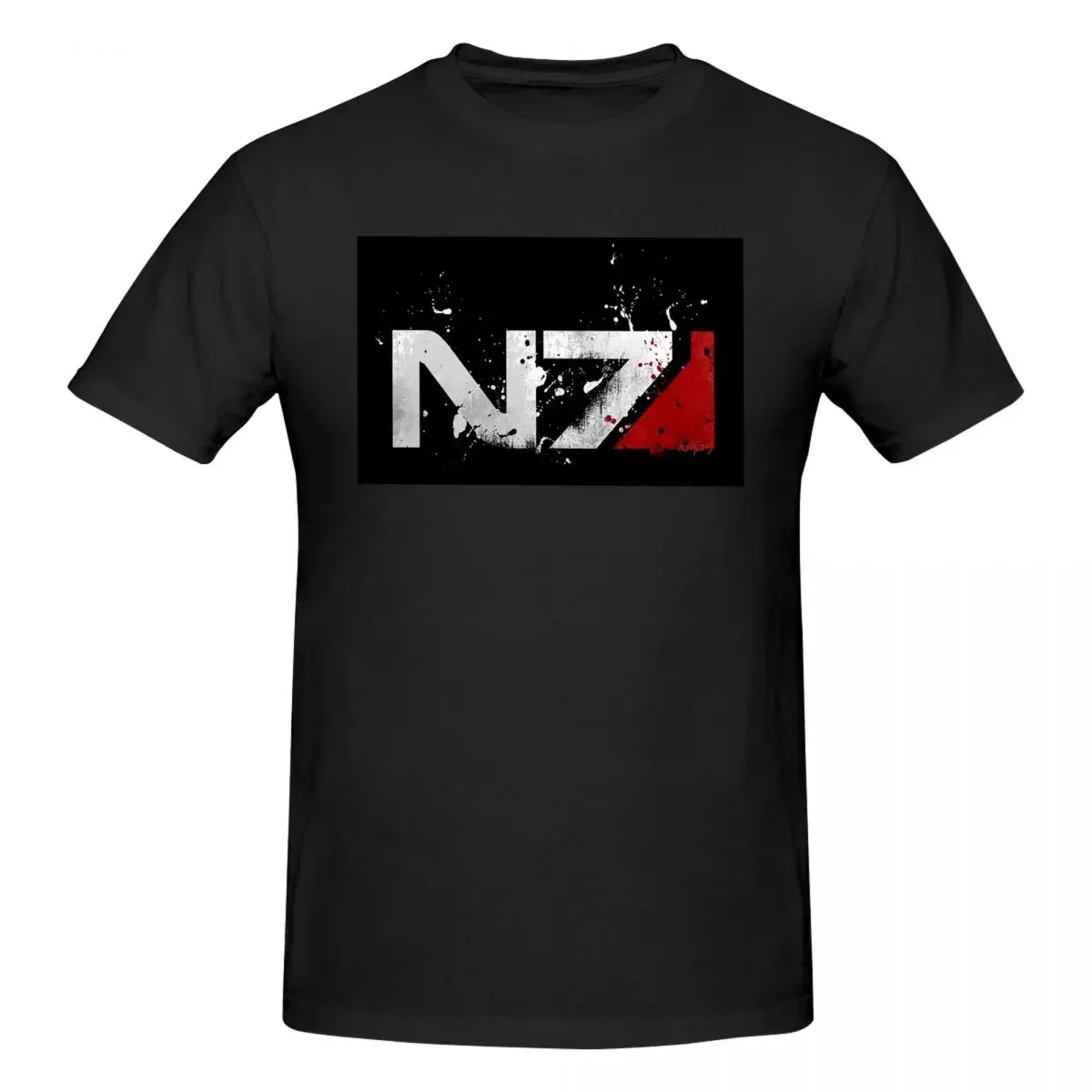 Mass Effect Distressed N7 100% Cotton T-shirt Unisex Fashion T Shirts Men Round Neck Short Sleeve S-6XL