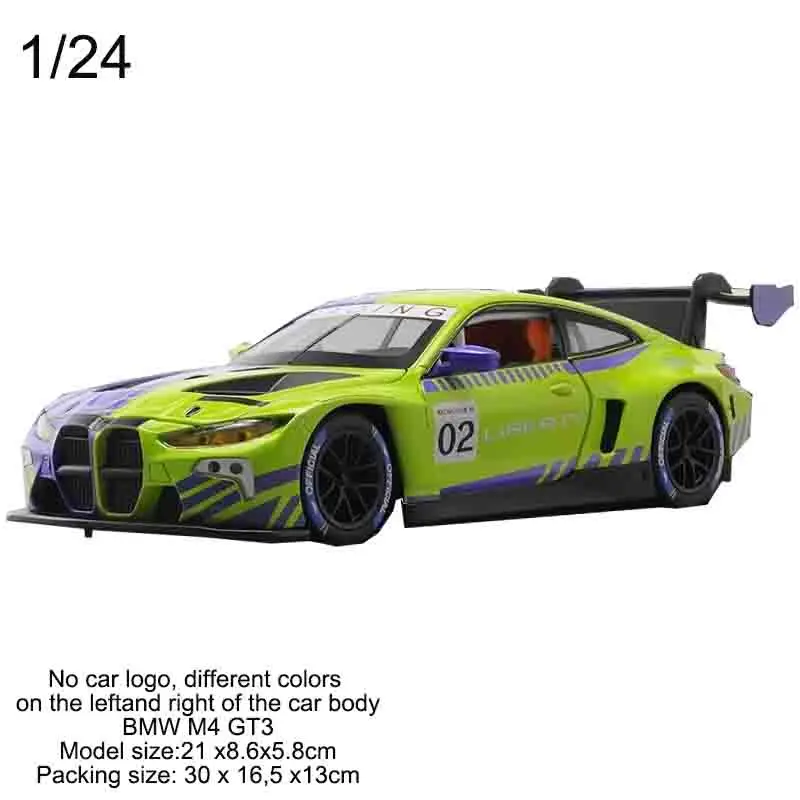

1:24 BMW M4 GT3 Red Bull M6 BMW CSL Alloy Car Diecasts & Toy Vehicles Car Model Sound and light Car Toys For Kids Gifts