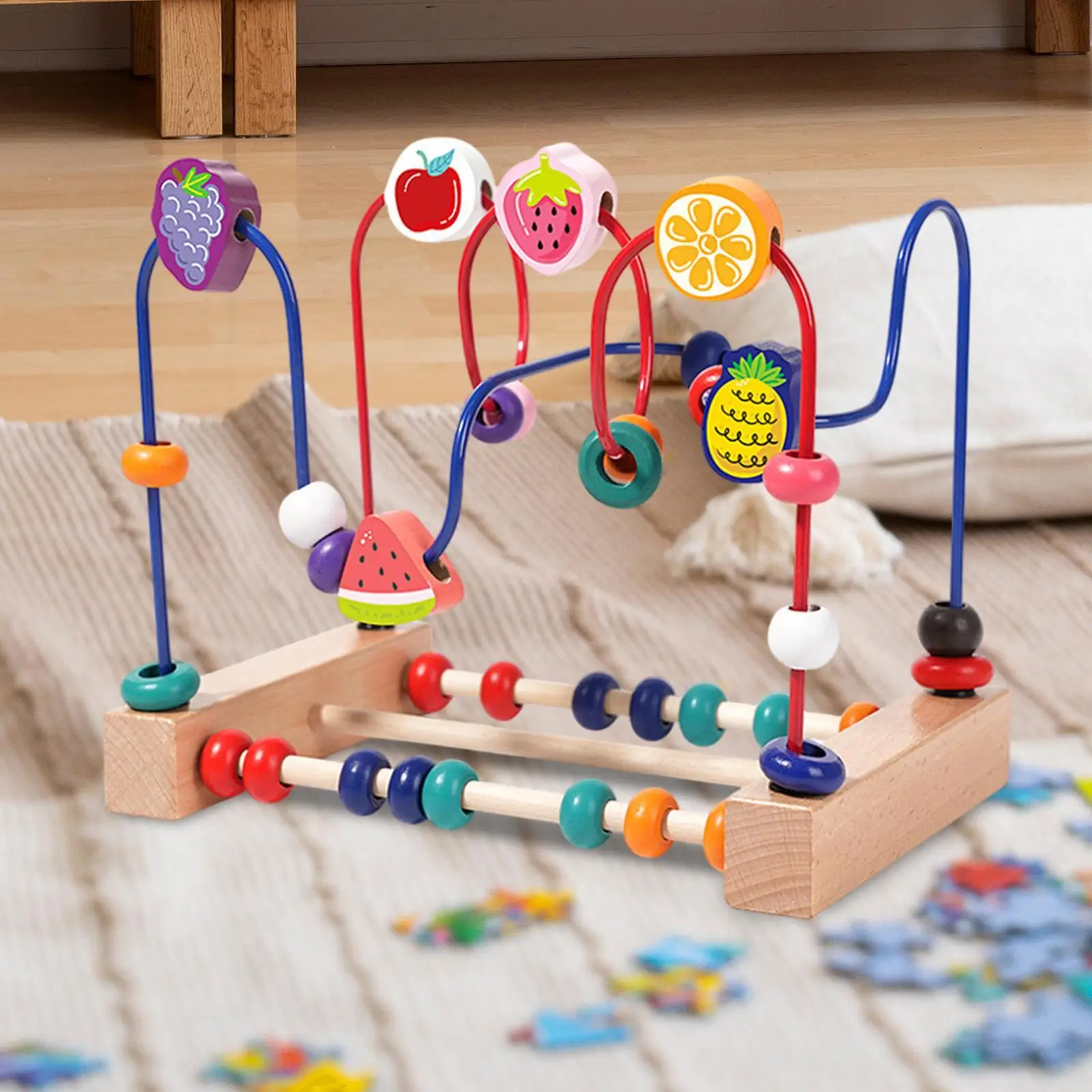 Houten kraal doolhof speelgoed baby leeftijden 3+ voor kinderen jongen meisje cadeau nieuwjaarscadeau grijpen vermogen tellen wiskunde houten educatief speelgoed