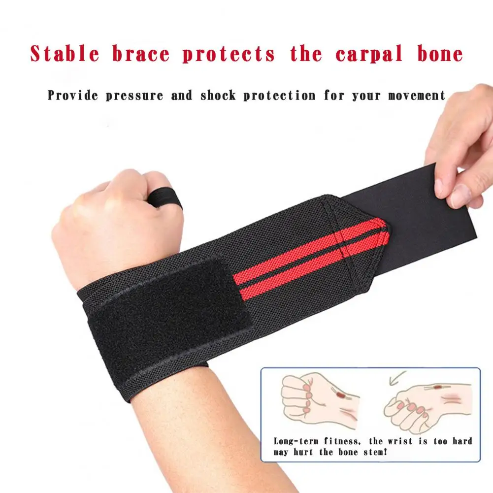 1Pc Power Wrist Strap Sweat-absorbing Non-slip High Elasticity Compression Anti Sprain Fitness Sport Wrist Brace Sport Wristband