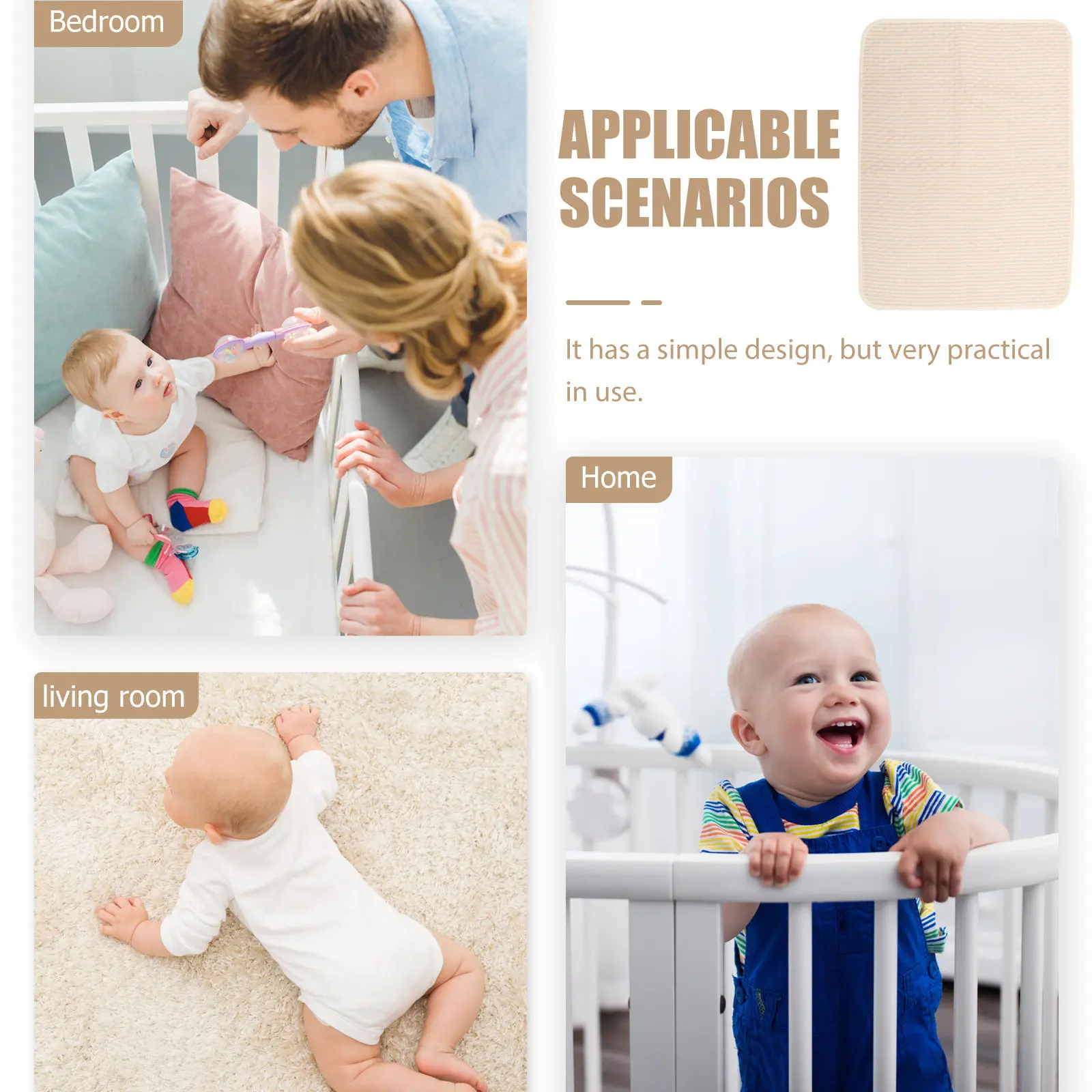Baby Skin-Friendly Washable Cotton Piss Pad Double-Sided Infant Sleep Mat Comfortable Home Daily Use Baby Pad Washable Piss Mat